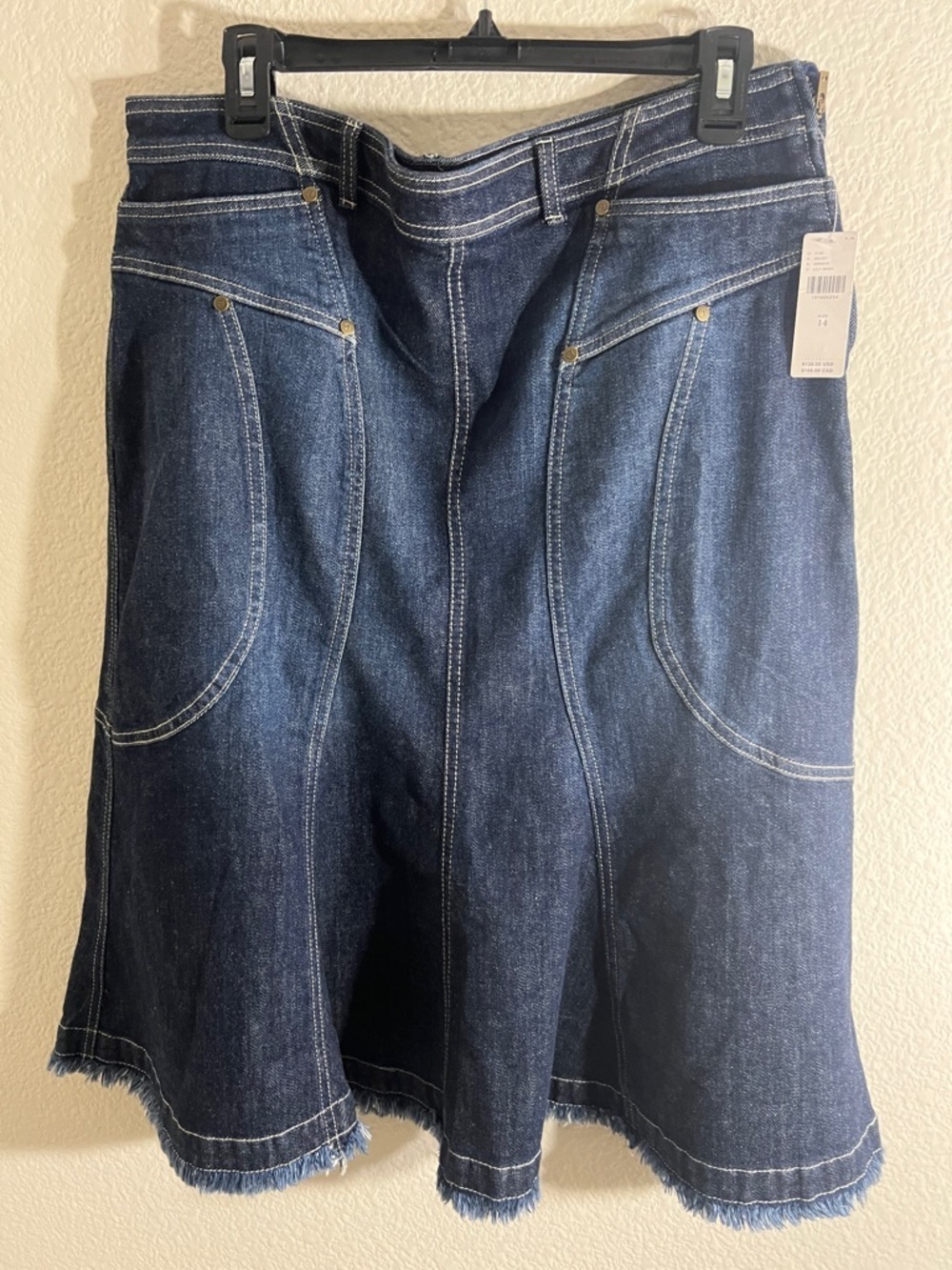 Anthropologie pilcro fluted denim midi skirt Coastal Cowgirl western winter - Picture 7 of 9